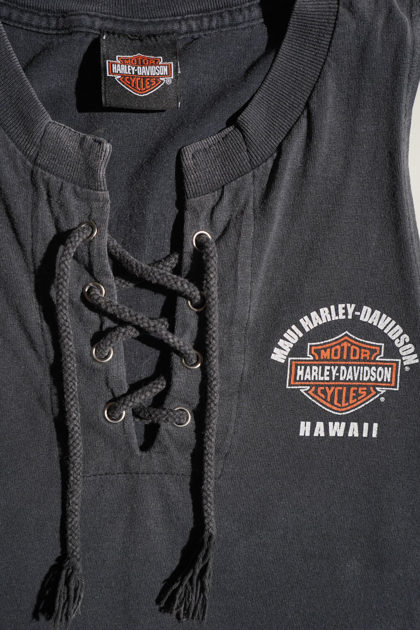 Hawaii Harley Davidson Cropped Muscle T Shirt