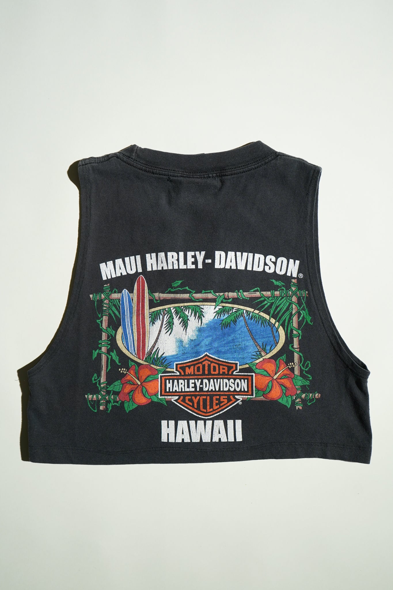 Hawaii Harley Davidson Cropped Muscle T Shirt